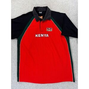Kenya Stitched Logo Short‎ Sleeve National Team Rugby Jersey (Men's 2XL) Red